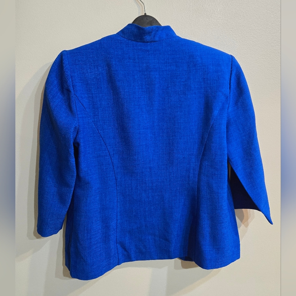 Karin Stevens Vibrant Blue Blazer Sz 8P 100% Polyester - Picture 3 of 9